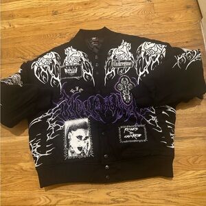 Edgy Black and White Men's Bomber Jacket
